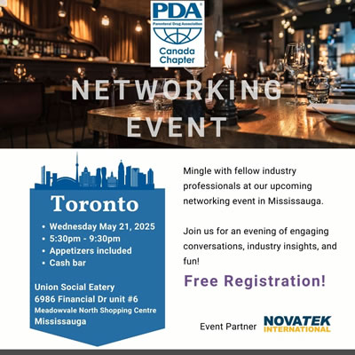 PDA Canada-Toronto Networking Event Flyer
