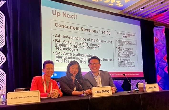 Janeen Skutnik-Wilkinson (left), Jane Zhang (middle) and Jason Kerr (right) on panel discussion